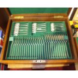 A twelve-place-setting canteen of cutlery, (3 pieces missing), in fitted case and one other part-