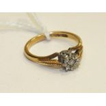 An 18ct gold solitaire diamond ring set an 8/8-cut diamond, size J, 2.7g.
