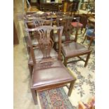 Five mahogany Chippendale-style dining chairs, (5).