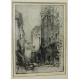 After Hedley Fitton, 'House of Marcello, Rome', a wood block engraving, signed in pencil on mount,