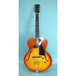 A Gibson ES-125 P90 hollow body electric guitar, serial number 363565, in fitted case, together with