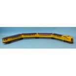 A Lionel pre-war O gauge 3-rail 'City of Denver' 4-car Union Stream-liner set in yellow and brown,