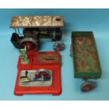 Mamod, a live steam tractor TE1 with trailer and power press, etc and a quantity of Meccano, (all