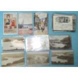 Six A E Bragg Cornish Riviera Series postcards, including five 'Peeps on the Fal' and other