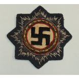 A German Third Reich War Order of the German Cross, in gold, Luftwaffe issue, cloth badge.