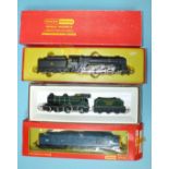 Hornby, OO gauge, R550 BR black Class 9F 2-10-0 locomotive, no.92166, R350 SR Class L1 4-4-0