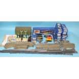 Hornby Dublo, a boxed T.P.O. Mail Van Set, other rolling stock, some boxed, track, etc, some boxed.