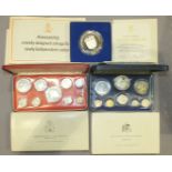 A Franklin Mint 1973 First National Coinage of Barbados Proof Set, a 1974 Commonwealth of the