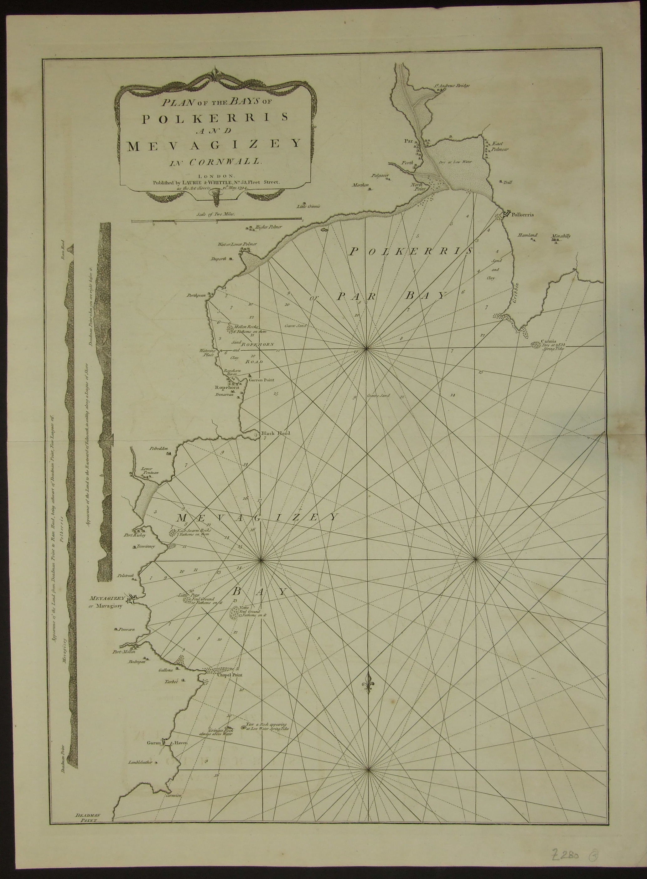 Laurie & Whittle, A Chart of The Isle, Roads and Race of Portland, with the Shambles, 53 Fleet - Image 2 of 2