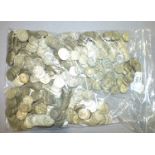 Approximately 565 1920-1946 silver shillings.