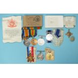 A WWI & WWII family medal group to 50004 Pte H M Searle Northampton Regt, comprising Victory