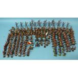 A large quantity of war games soldiers, in painted metal, mainly Napoleonic era, also seventeen cast