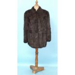 A dyed coney coat with shawl collar and a Taube Collection, London, three-quarter length fur