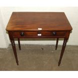 A late 19th century mahogany hall table, the rectangular top above a frieze drawer, on turned