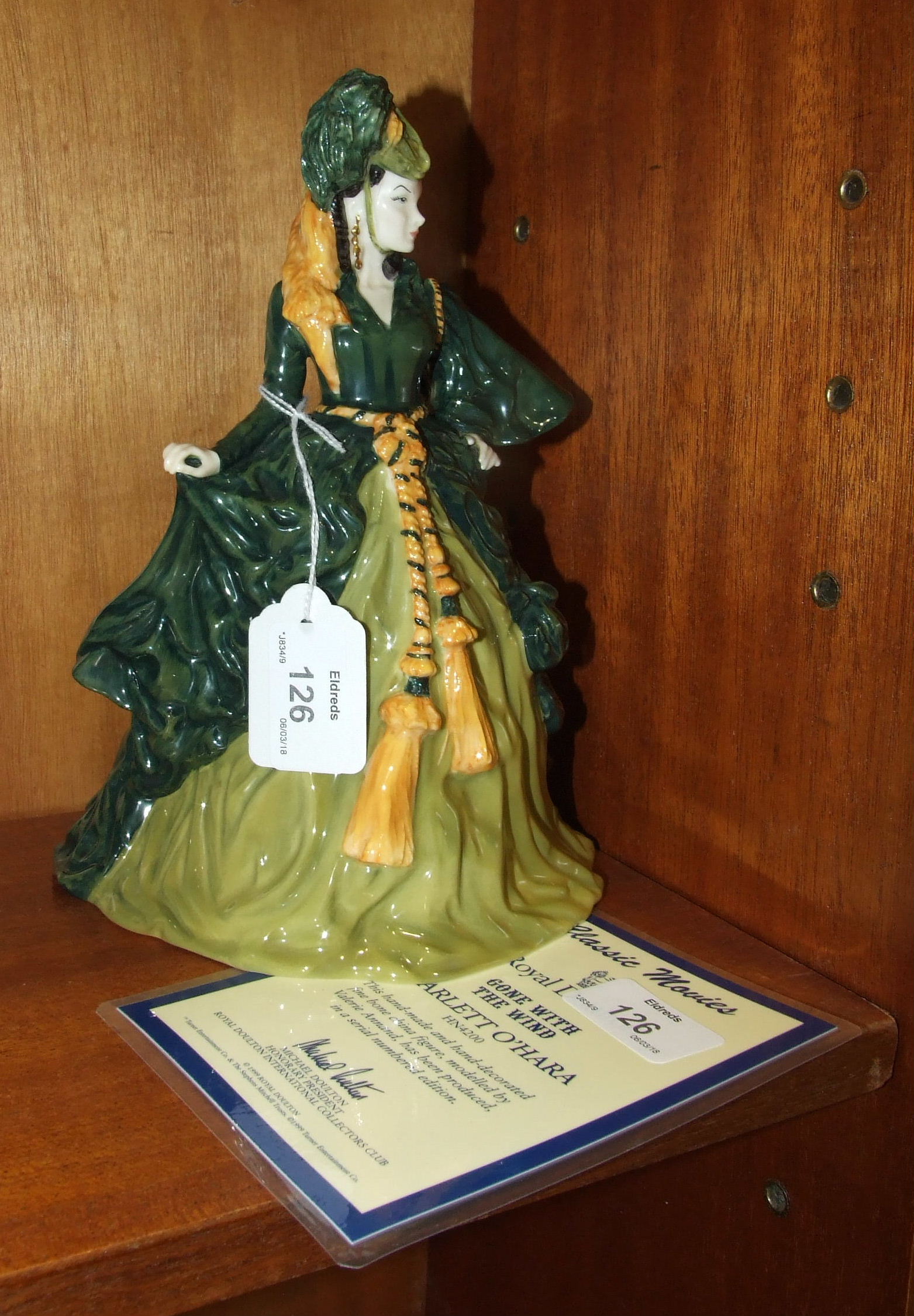 A Royal Doulton figurine, Gone with the Wind, Scarlett O'Hara, HN4200, 24cm, with certificate.