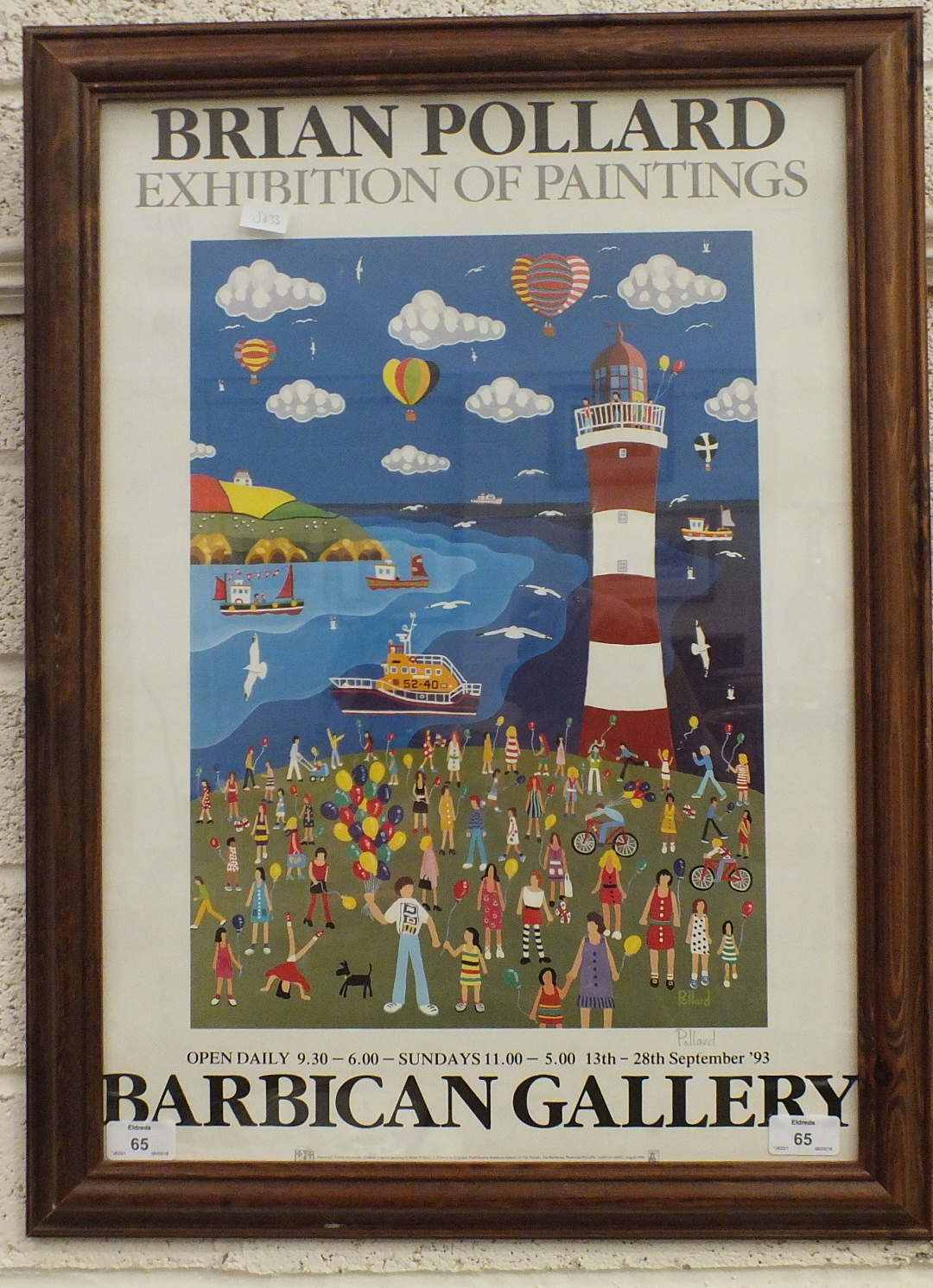 After Brian Pollard, a poster for Exhibition of Paintings at the Barbican Gallery 13th-28th