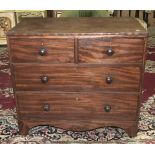 A 19th century mahogany straight front chest of two short and two long drawers on bracket feet, 92cm