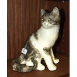 A Winstanley ceramic seated cat, no.5, 25cm high.
