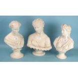 A Royal Worcester parian bust of Alexandra, Princess of Wales, on capstan plinth, 32cm high,