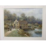 William Pitt (19th century) FIGURES OUTSIDE A WATERMILL Signed watercolour, dated 1892, 49 x 66.