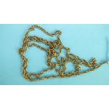 A 9ct gold rope-twist chain, 61cm long, 7g.
