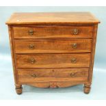 A late-Georgian Scottish inlaid mahogany chest, the rectangular cross-banded top above four