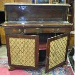 A 19th century rosewood chiffonier, the galleried shelved back and rectangular top above a pair of