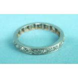 A platinum eternity ring set twenty 8/8 and brilliant-cut diamonds, size L½, 3.1g.