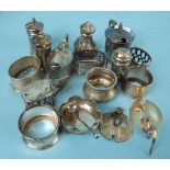 A collection of Victorian and later cruet items, ___10oz.