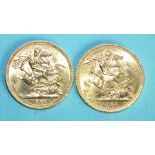 Two Elizabeth II 1964 sovereigns, (2).