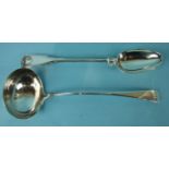 A Victorian fiddle, thread and shell pattern basting spoon, London 1861, ___6½oz.