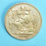 A Queen Victoria 1883 sovereign.