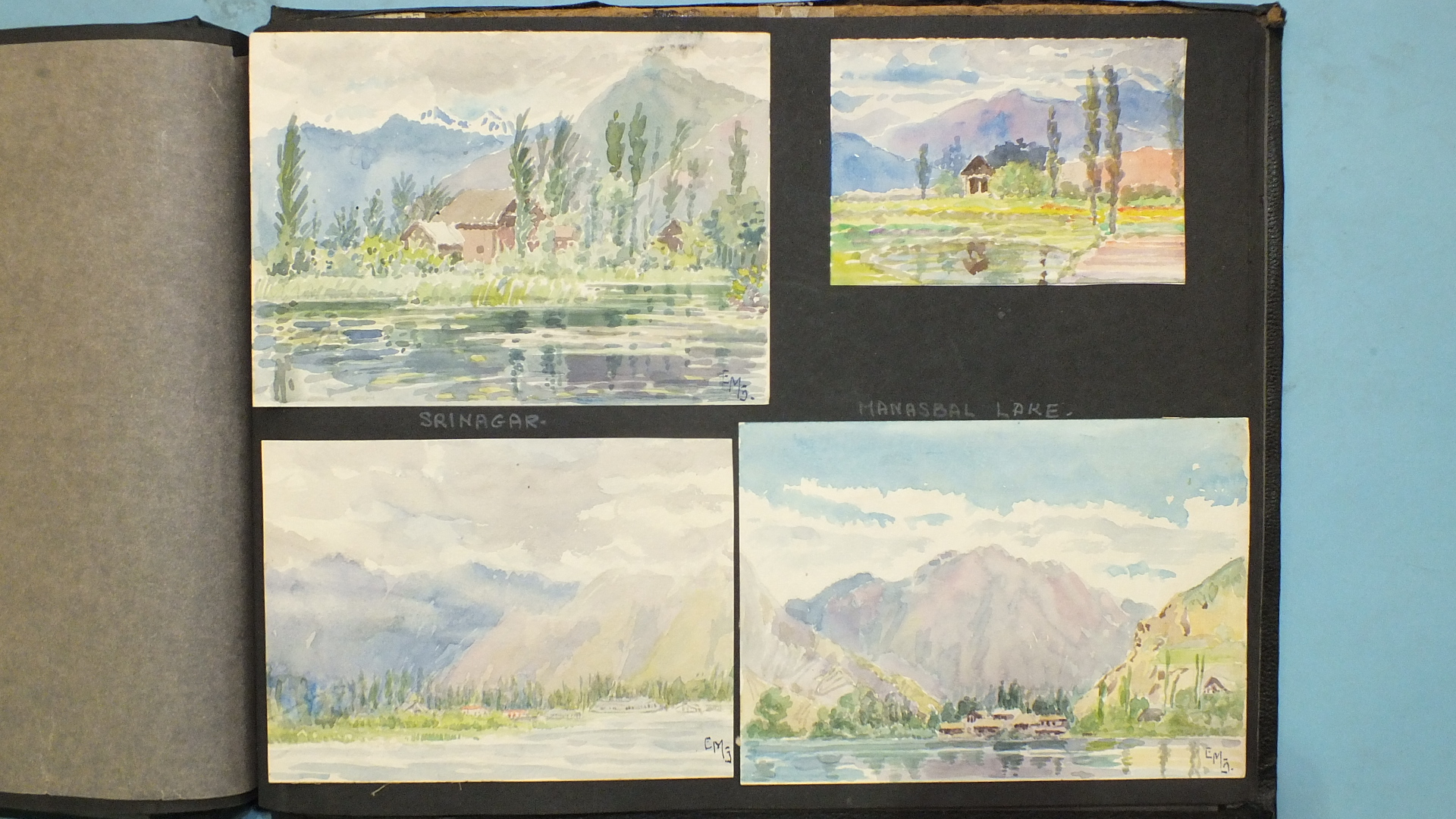 E M Gregson, a book of watercolour sketches of Indian landscapes, including Bandadara, Srinagar, - Image 5 of 5