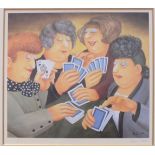 •After Beryl Cook, 'A Full House', a limited edition unframed coloured print, 44 x 48cm, signed with