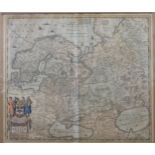 Isaaco Massa, 'Novissima Russiae Tabula', hand-coloured map, 49 x 57cm, some foxing overall.