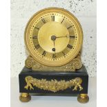 Viner, New Bond Street, London, an early-19th century ormolu mantel clock, the circular engraved