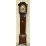 Smart and Brown Ltd, a 20th century mahogany grandmother clock, the arch brass dial, silver