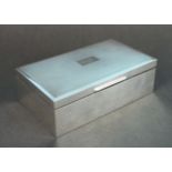 A modern silver rectangular cigarette box with engine-turned lid, 16 x 9cm, 5cm high, Birmingham
