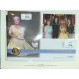 An H M Queen Elizabeth The Queen Mother's 100th Birthday Gold Sovereign Coin Cover containing an