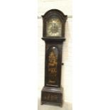 Walter Michell, Plymouth, a mid-18th century long case clock, the green lacquered case decorated