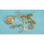 A small star-shaped pendant with Stanhope of the Lord's Prayer and other items of mainly 9ct gold