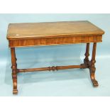 A late-19th century large mahogany card table, the fold-over top with moulded edge swivelling to