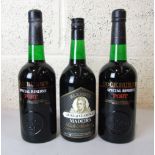 Cockburns Special Reserve port, 70cl, two bottles, Blandy's Duke of Clarence Madeira, 70cl, one