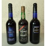 Dow's Reserve port, 1965, bottled in 1974, one bottle, Harvey's Bristol Cream sherry, 17.5% vol,