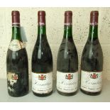 France, Hermitage Jaboulet 1986, high shoulder, damaged labels, four bottles, (4).