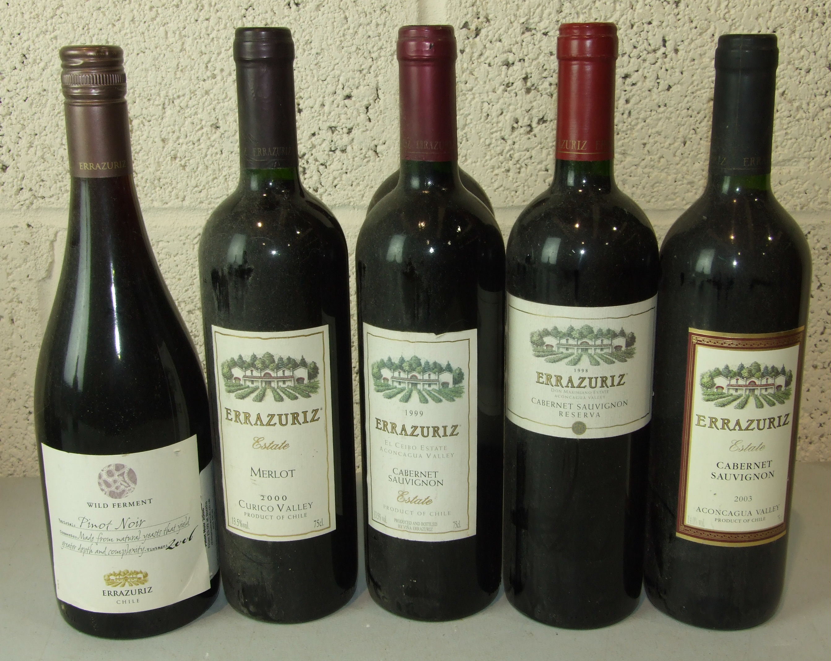 Chile, mainly Rioja, a mixed lot of vintages, red and white including Errazuriz Cabinet Sauvignon