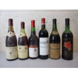 Six bottles of red wine, including Chateau Pontet-Canet Pauillac 1978, 75cl, one bottle, high