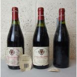 France, Crozes Hermitage, Charles Serre 1995, low neck levels, one label damaged, three bottles, (