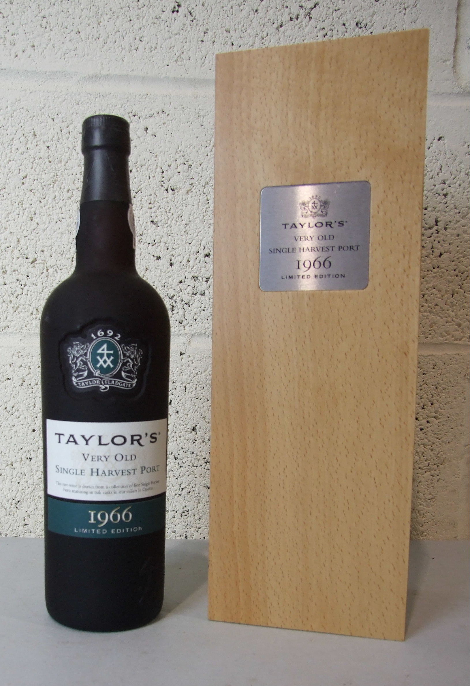 Taylors' Very Old Single Harvest Port 1966, ltd edn, 20% vol, 75cl, one bottle in fitted beechwood