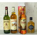 A collection of whisky: Grant's Family Reserve, 70cl, 40% vol, one bottle in box; Famous Grouse,